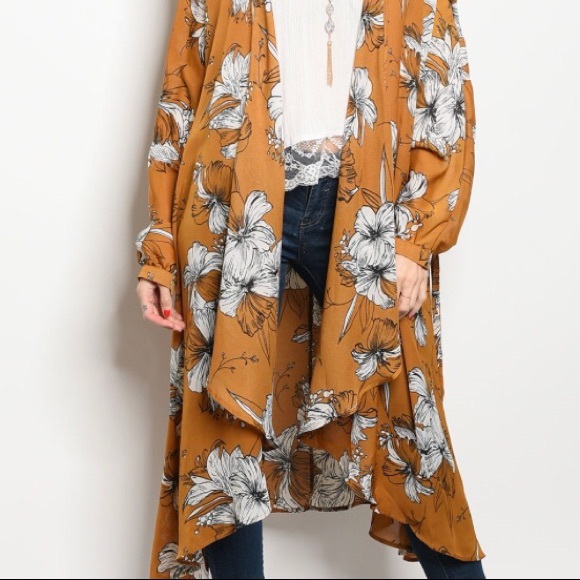 LAST ONE THATS A WRAP FLORAL KIMONO DUSTER - Picture 3 of 4